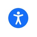  Accessibility icon showing a simple outline of a person within a circle. 