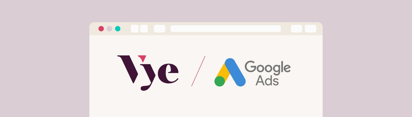 Vye logo and Google Ads logo