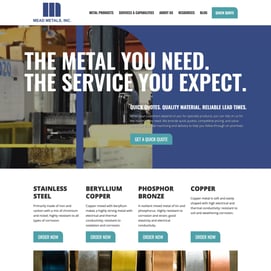 Mead Metals website home page